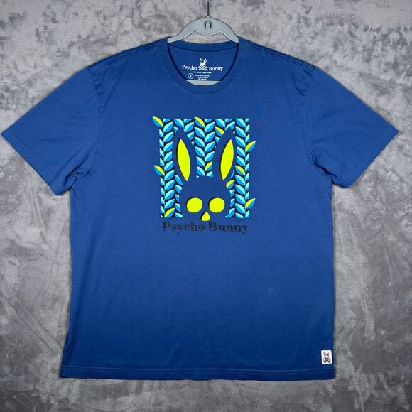 Psycho Bunny Blue Graphic T-Shirt Size 8 XXL - Picture 1 of 11